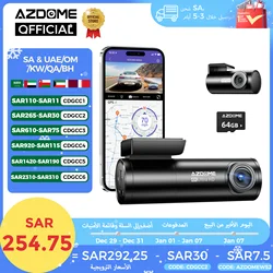 AZDOME M300S 4K Dash Cam Front and Rear, 5.8G WiFi GPS Dash Camera for Cars, Free 64GB SD Card, Voice Control, WDR Night Vision