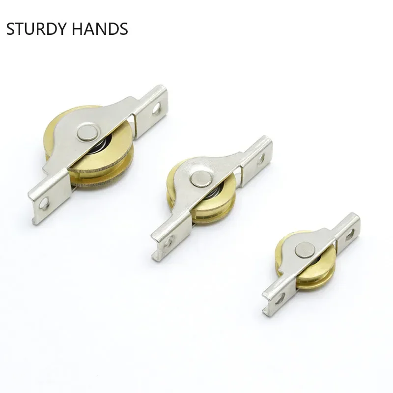 2Pcs High Quality Sliding Door Roller Kitchen Cabinet Copper Caster Wheel Pulley Runners for Wardrobe Window Furniture Hardware