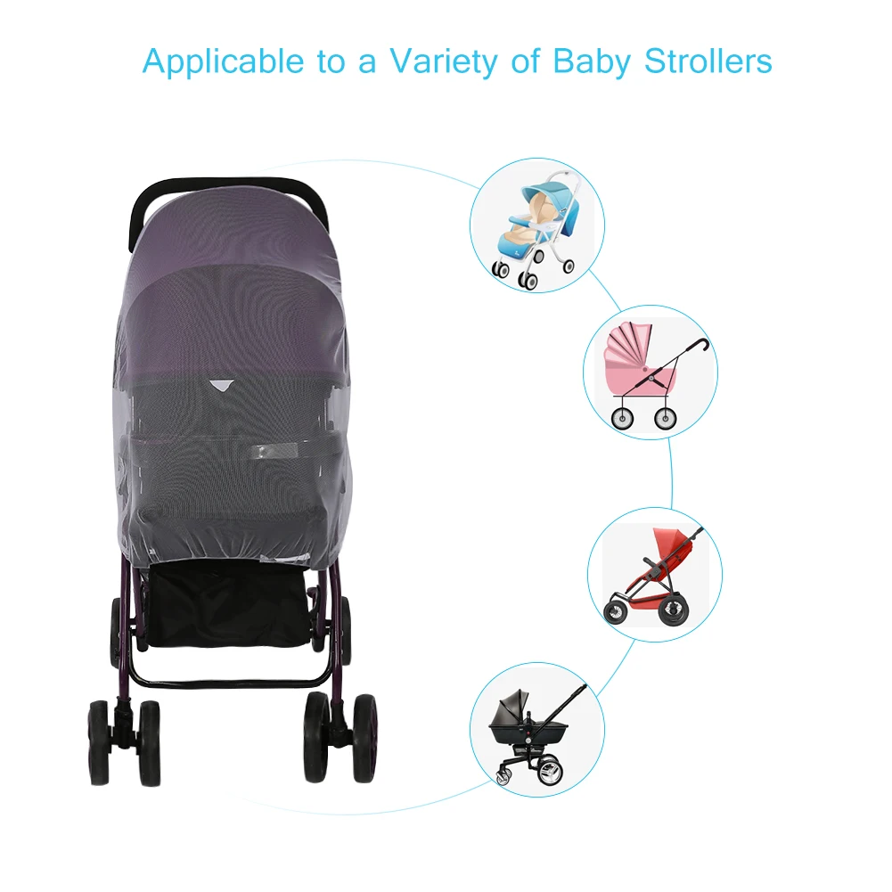 Lovely Baby Stroller Pushchair Mosquito Insect Net Safe Mesh Pram Protector Full-cover mosquito net for stroller