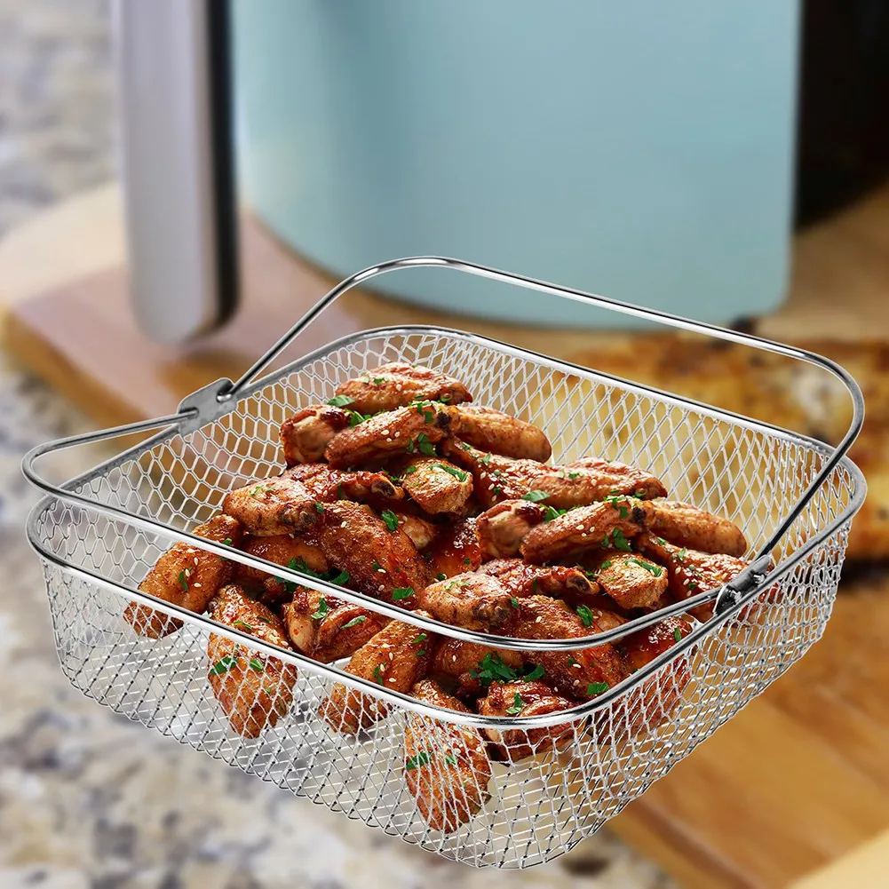 Air Fryer Basket 8.19Inch Square Air Fryer Basket for Instant Vortex Air Fryer,COSORI,Philips,Air Fryer Accessories image 6