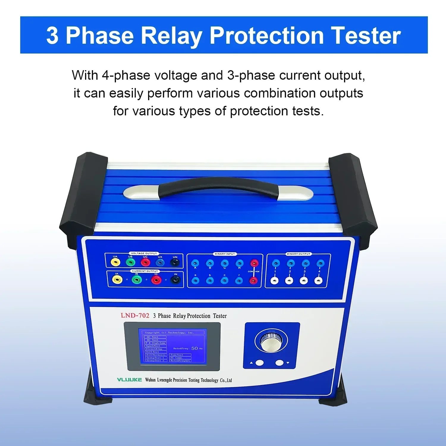 VLUUKE – testeur de Protection de relais triphasé, relais d'injection de courant secondaire triphasé