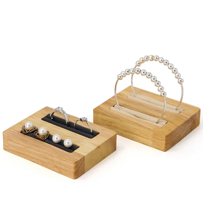 Présentoir en bois pour bagues de bijoux, présentoir créatif pour bagues de mariage, fournitures de rangement pour bijoux