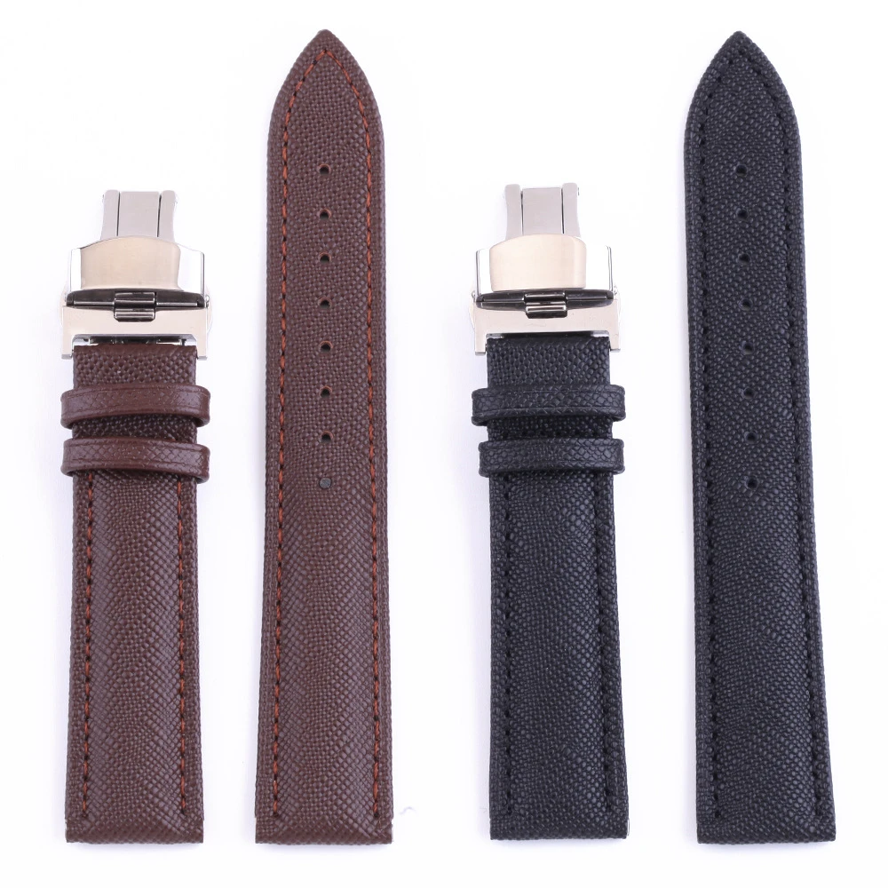 Ремешок из телячьей кожи для наручных часов, универсальный браслет с застежкой-бабочкой, 12 мм 14 мм 16 мм 18 мм 20 мм 22 мм 24 мм