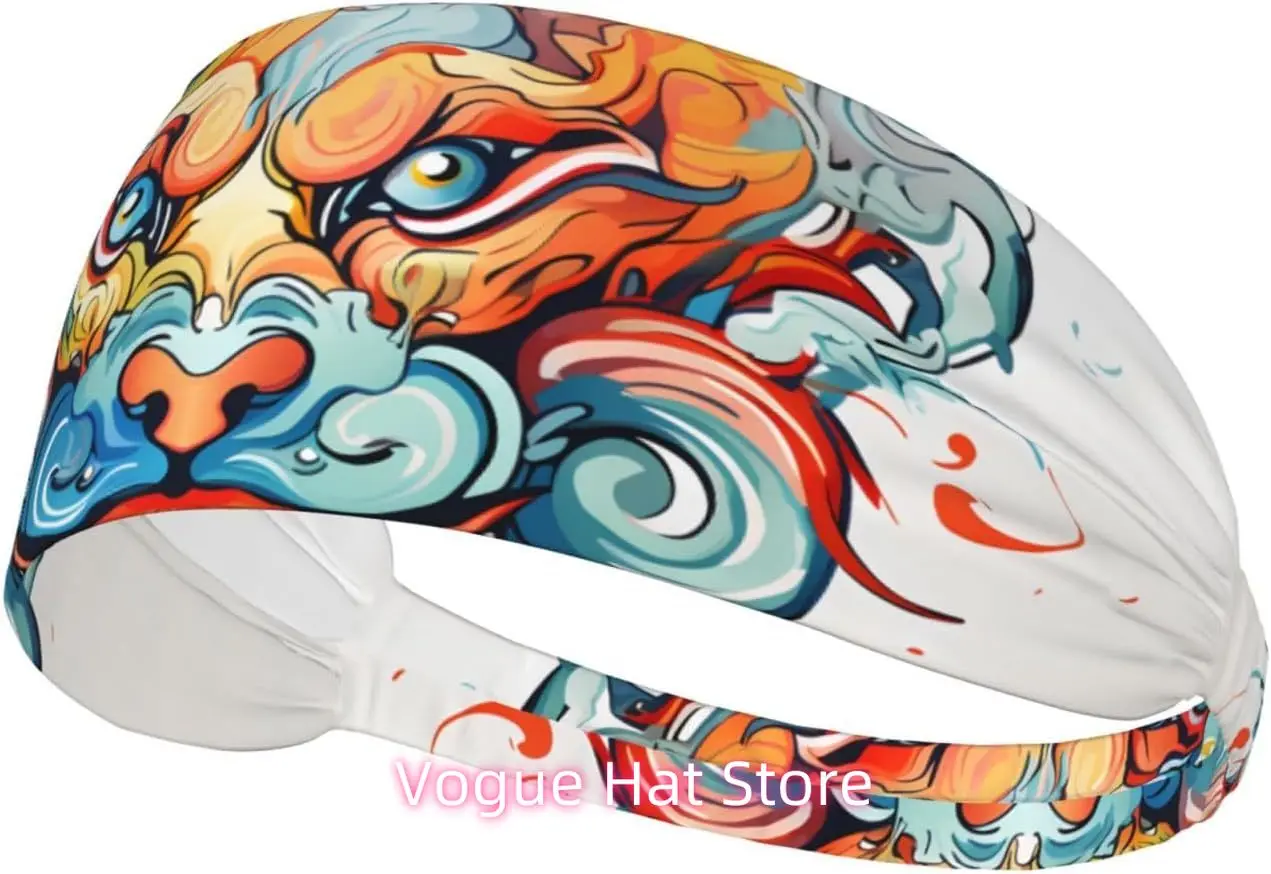 

Elastic Exercise Headband - Soft and Breathable Headband for Running, Cycling, Yoga, and More Funny Expressions Pattern