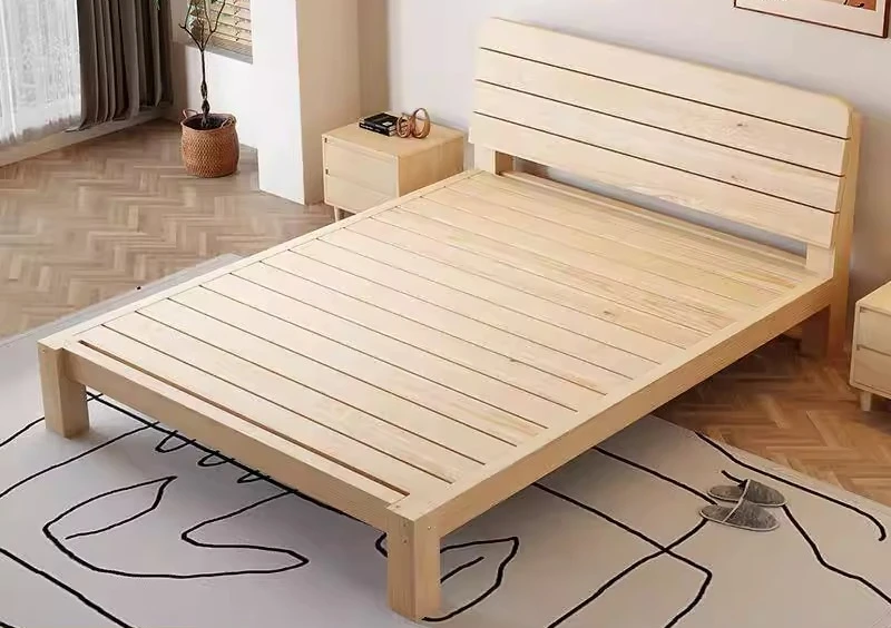 1.2 meters single bed 1.5 meters solid wood 1.8 meters rental house double bed rental shelf row skeleton