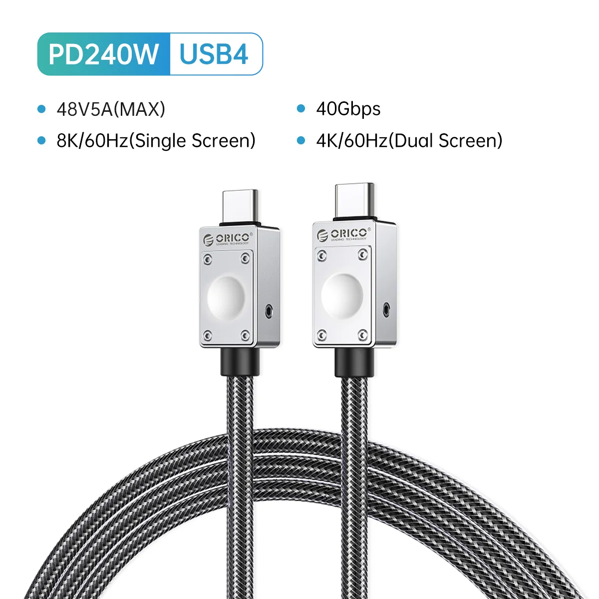 ORICO 40 Gbit/s USB4-Kabel C ZU UCB C 240 W Thunder 3 Typ-C Schnellladekabel 8 K 60 Hz TV-Box für mobiles Tablet Laptop Samsung