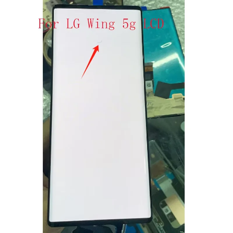 Tela AMOLED Original de 6.8 polegadas para LG Wing 5G, Display LCD com Touch Screen e Digitalizador para LG LMF100N LM-F100N LM-F100V, Peça de Reposição LCD