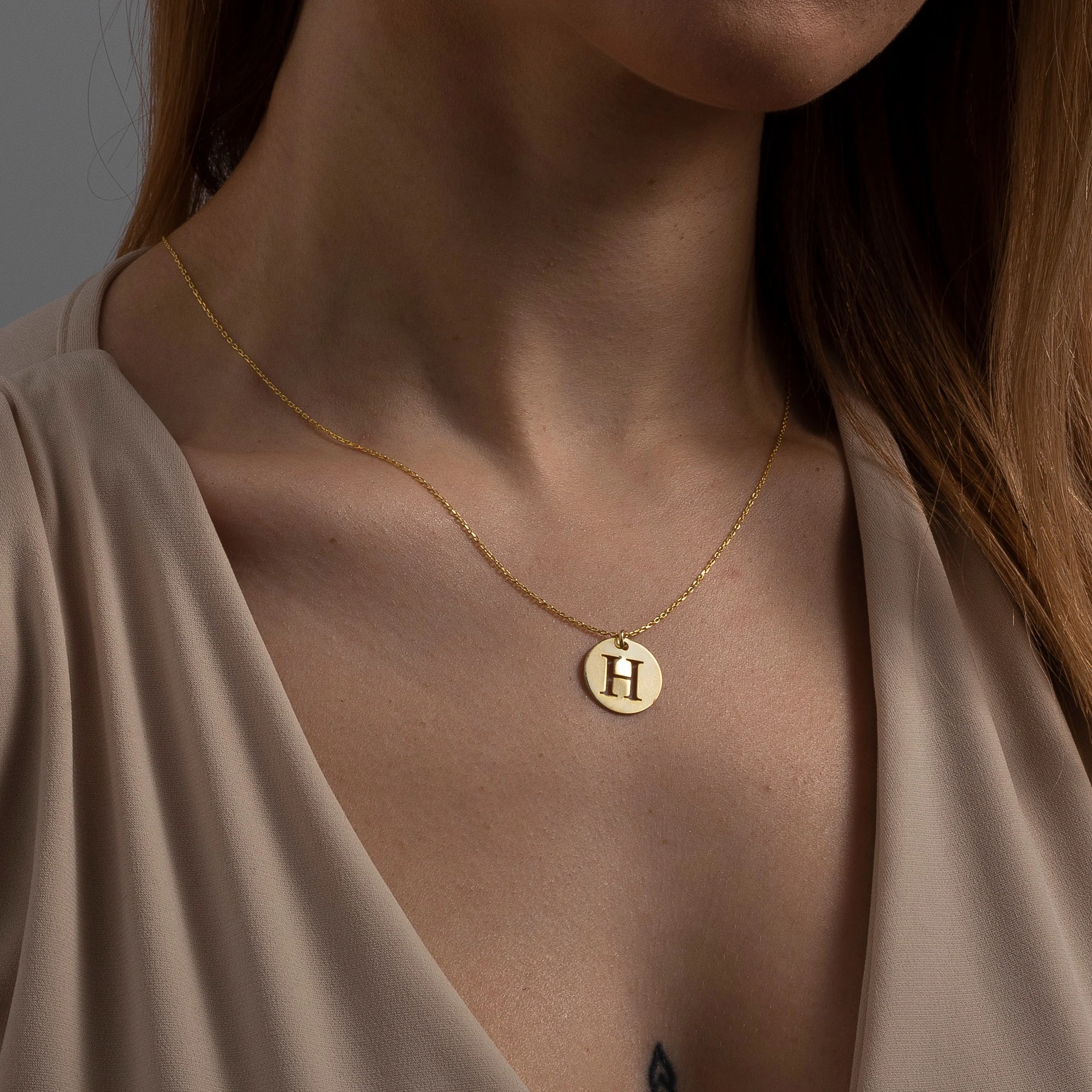 

Personalized Circle Letter Necklace Engraved Custom First Initial Pendant Personalized Gift for Her Bridesmaid Gift