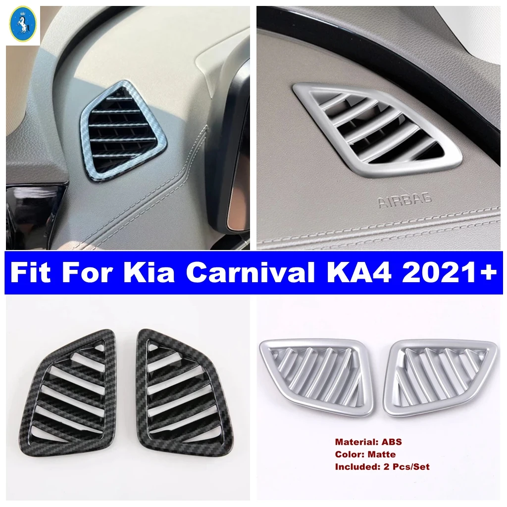 

Carbon Fiber Car Dashboard Air AC Outlet Vent Decor Cover Trim Accessories Accessories For Kia Carnival KA4 2021 2022 2023 2024