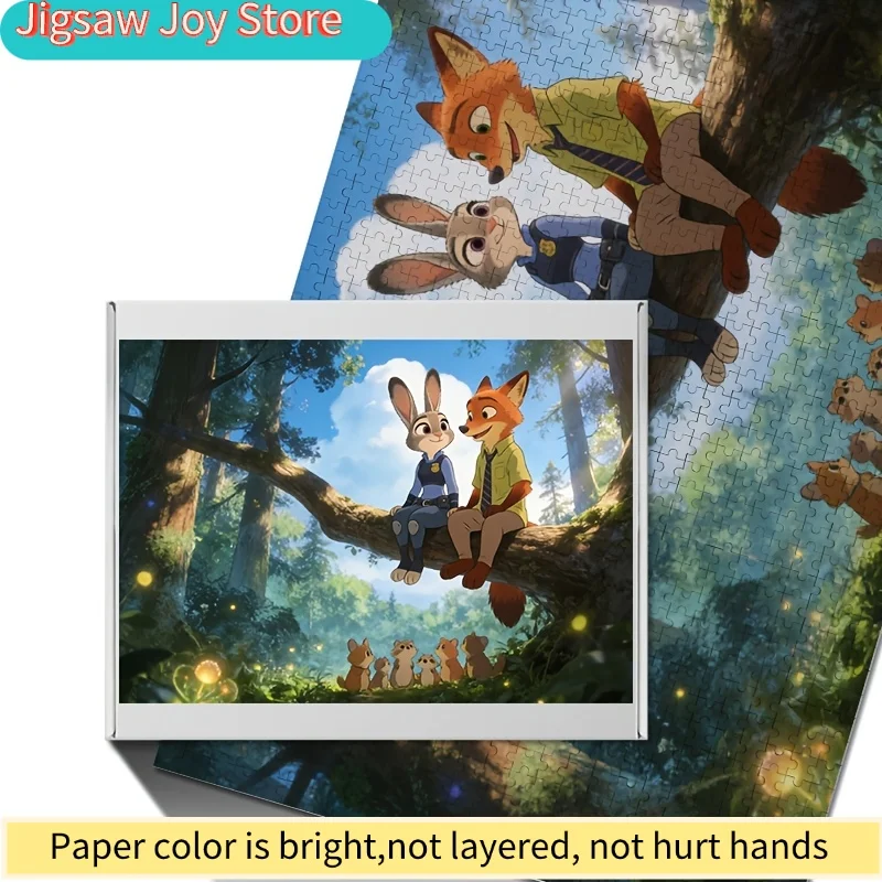 จิ๊กซอว์โปสเตอร์ดิสนีย์ ซูโทเปีย จูดี้ ฮอปส์ และ นิค ไวลด์ 1,000 ชิ้น ระดับความยากสูง ของตกแต่งบ้าน DIY เกมจิ๊กซอว์ ฝึกสมอง