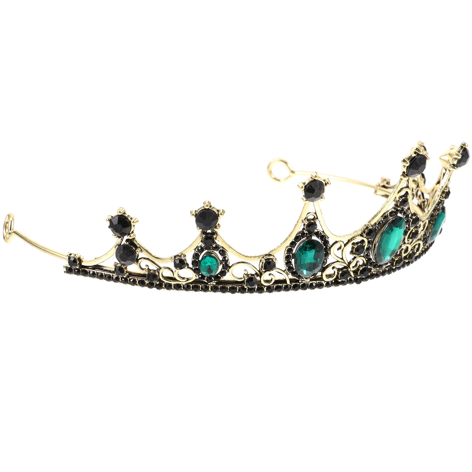 

Baroque Crown Tiara Headdress Bride Crystal Bridal Hair Accessories Girl Women Alloy Comb Miss Band