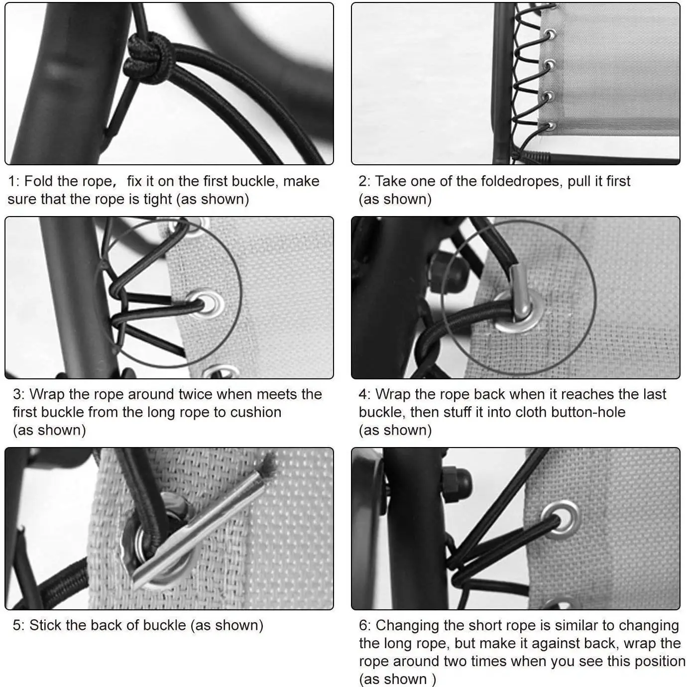 

BOFO 4Pcs Deck Chair Tied Rope Accessories Beef Tendon Drawstring Folding Chair Beach Chair Elastic Rope Elastic Rope