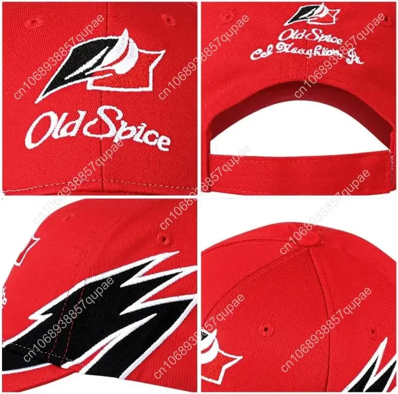 Talladega Nights Old Spice Hat, Ricky Bobby Cap, Casquette de course de baseball brodée, Costume Cospaly d'Halloween Unisexe Rouge