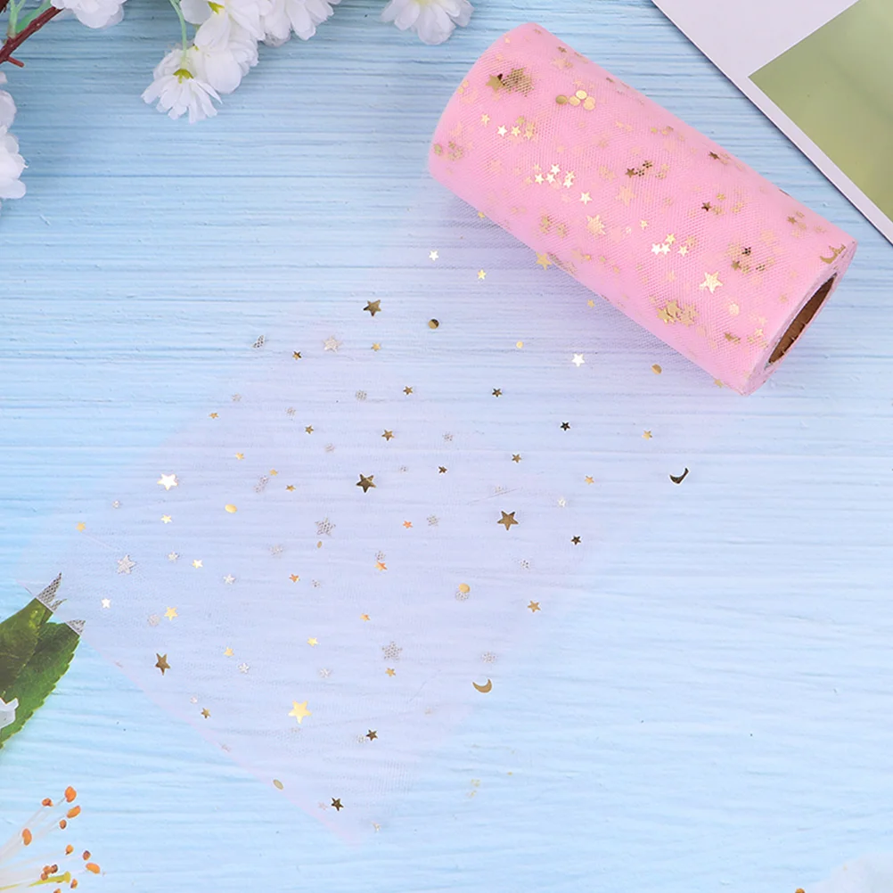 

2pcs Star Sequin Tulle Fabric Rolls Wedding Skirt Craft Diy Decor Premium Durable Sequin Tulle Roll Table Chair Sashes Party