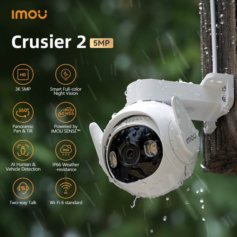  IMOU Cruiser 2 3/5MP Outdoor PTZ WiFi Camera IP66 Weatherproof Camera Two Way Talk Colorful Night Vision Human Vehicle Detection 