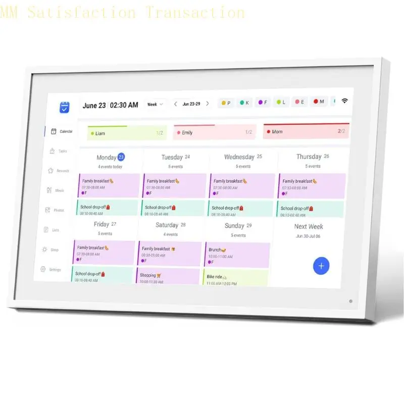 Axyb Digital Family Center 15.6 في WiFi التقويم صورة عرض وجبة مخطط وضع السكون