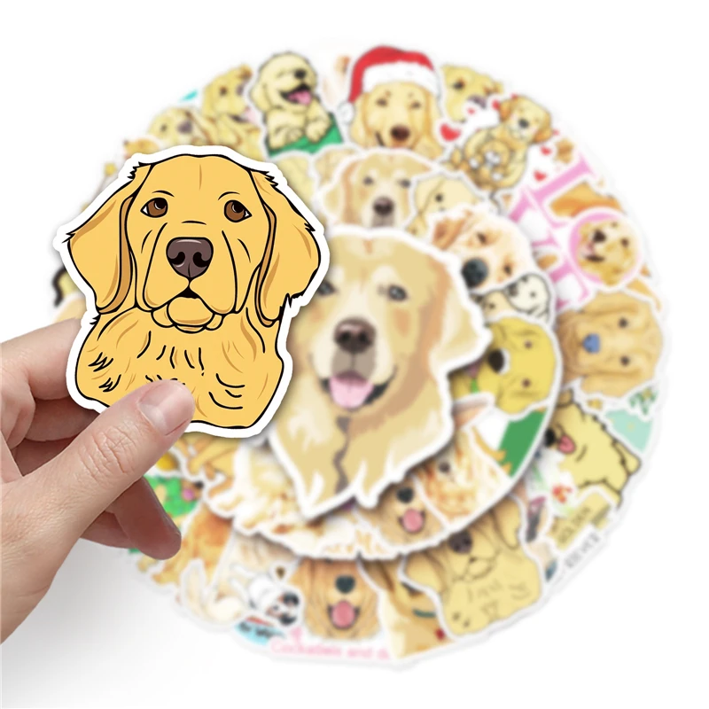 50pcs Golden Retriever Stickers decal scrapbooking diy home decoration phone laptop waterproof cartoon accessories