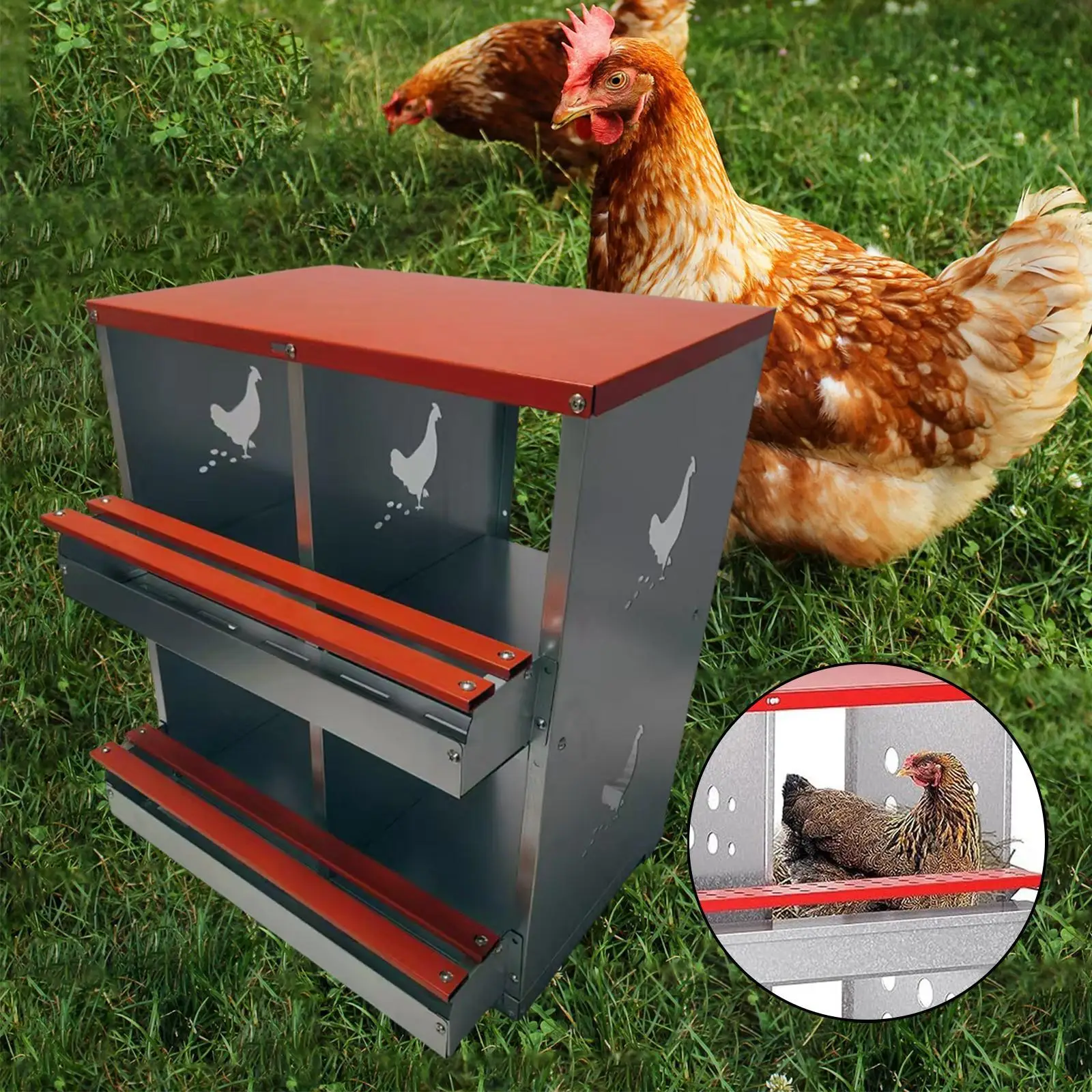 Chicken Laying Box Easy Clean Duck Goose Breeding Box for Chickens Home Farm