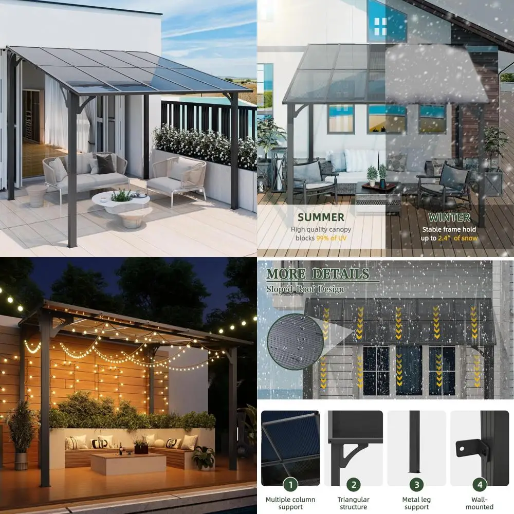 

Большая беседка для патио на открытом воздухе с настенной перголью, распродажа навесов на заднем дворе и палубе