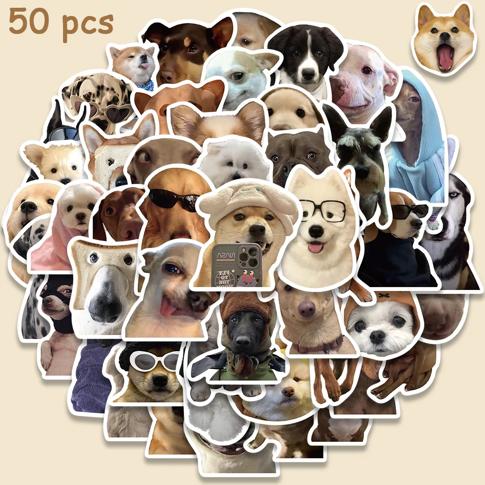 

50pcs Puppy Dog Animal Cute Stickers Laptop Guitar Skateboards Luggage Fridge Stationery Phone Decals Kid Gifts Toy