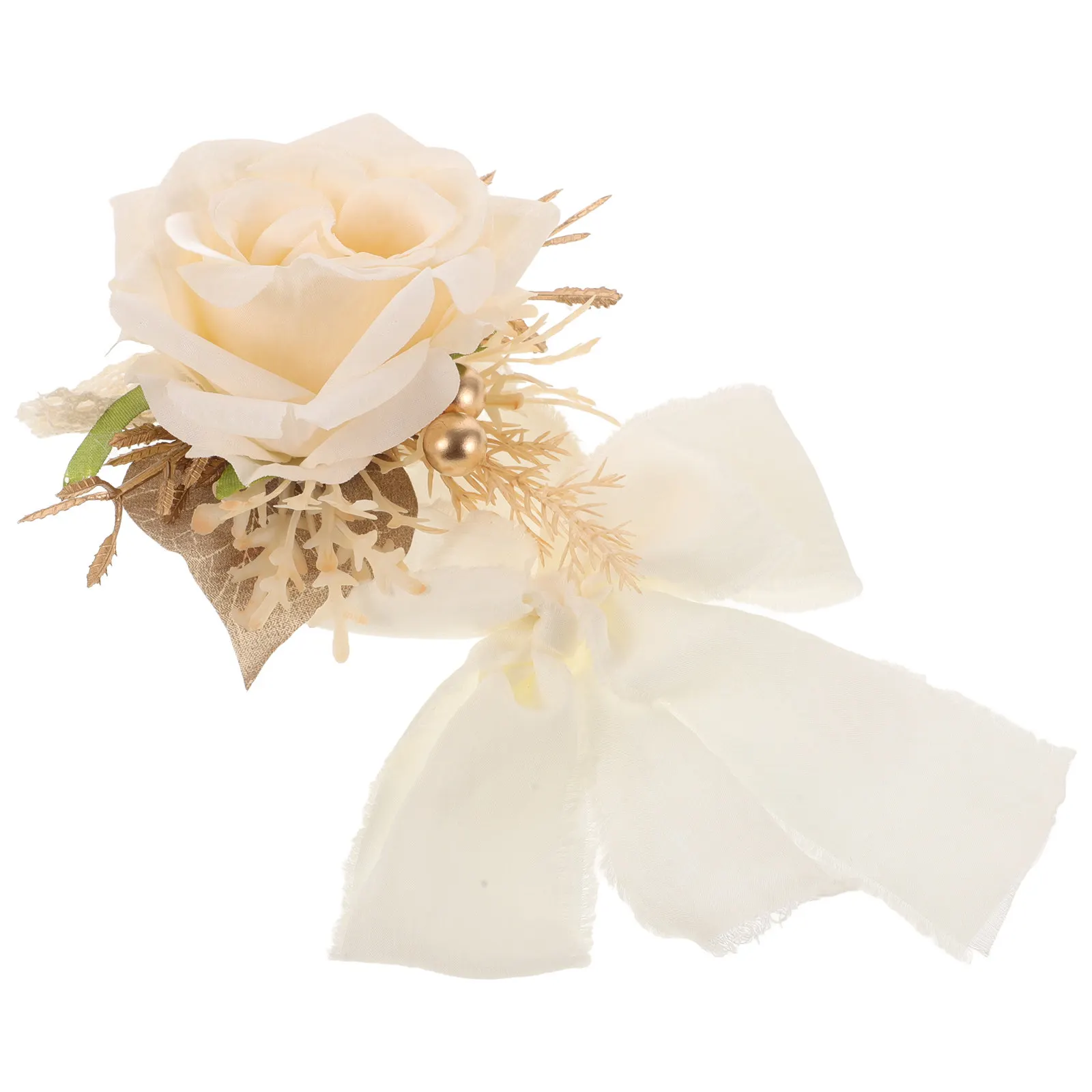 Elegant Artificial Rose Flower Wrist Corsage Wedding Prom Bridesmaid Bridal Corsage Bracelet Comfortable Fit Realistic Silk
