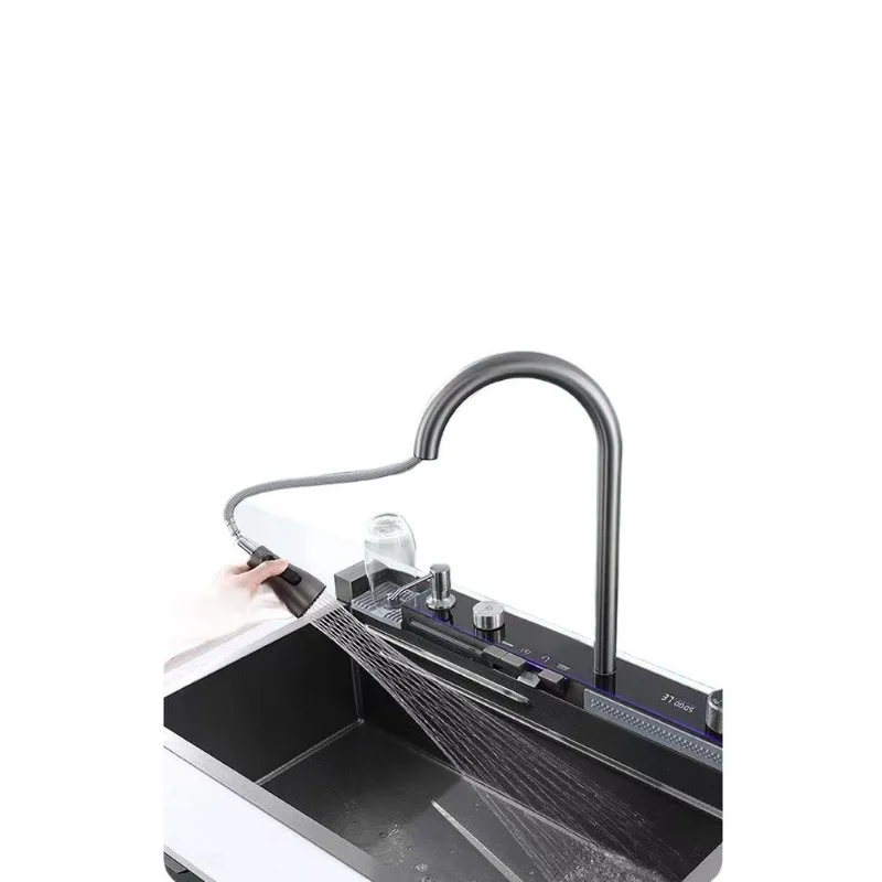 

Kitchen stainless steel sink 304 single slot smart, multi-functional vegetable basin household under-counter basin