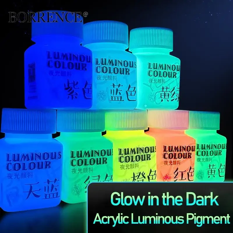 HEASTEED 58ml 1PC Luminous Acrylic Pigment,Artist Drawing for DIY CANVAS,Glass,Paper,Stone Fluorescent Art Stationery Supplies