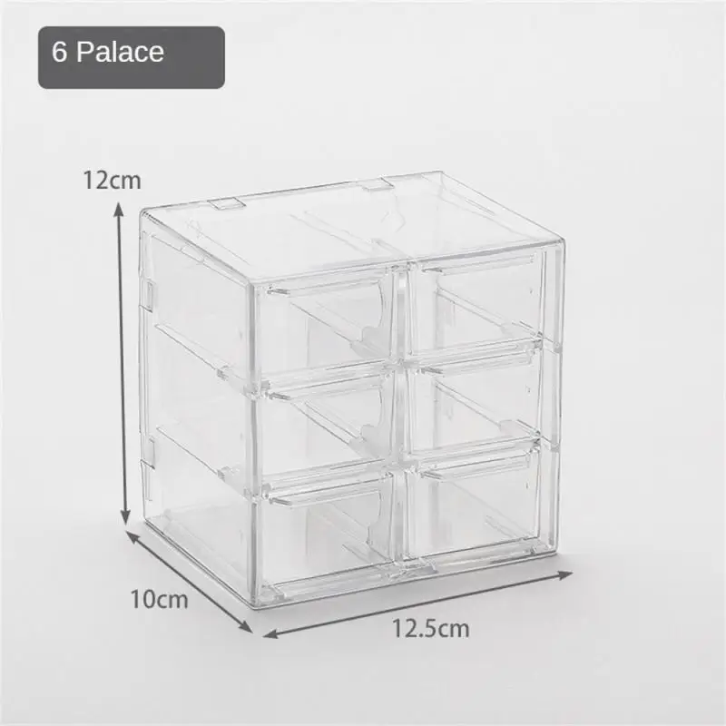 Desktop 6/9/12 Grid Storage Boxes Organizer Transparent Small Drawer Partitioned Student Desk Wall-mounted Sundries Storage Box