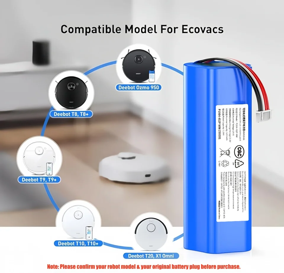 Ecovacs Deebot X1 T20 Omni Battery 14.4V 12800mAh Li-ion