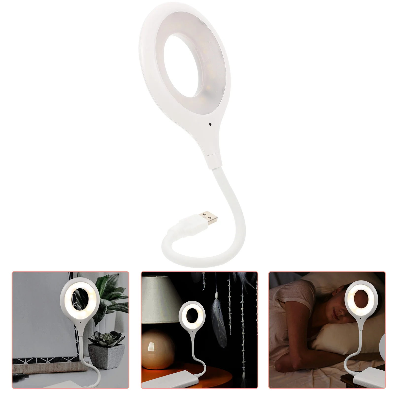 

Voice Control Reading Light, Dimmable Usb Night Lamp With Flexible Gooseneck For Bedroom, Bedside, Laptop, Dorm, Book