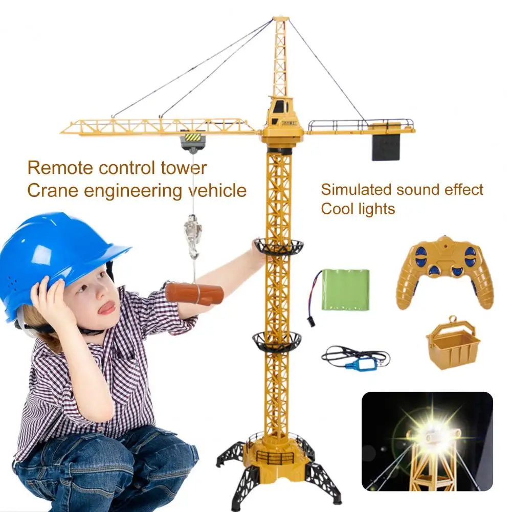 

Children RC Tower Cranes Toy With Light 6CH 680-Degree Rotation Simulation DIY Scene Model Toy 2.4GHz Remote Control Toy