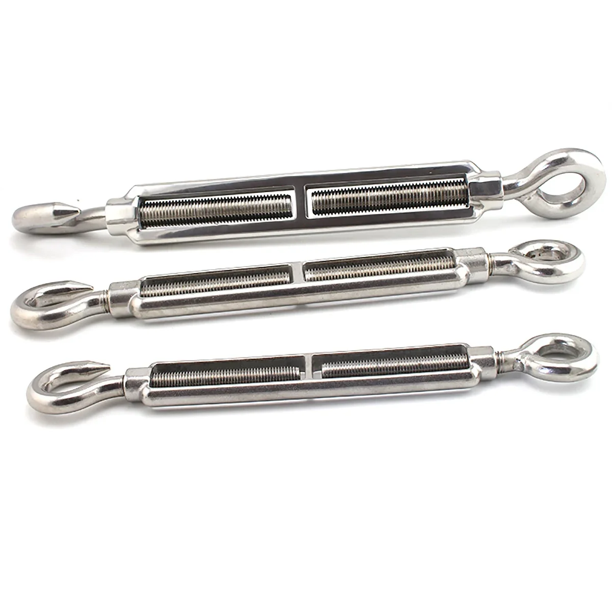

1pcs A4 316 Stainless Steel Hook & Eye Turnbuckle Wire Rope Tension Tightener M4 M5 M6 M8 M10 M12 M14 M16 M18 M20