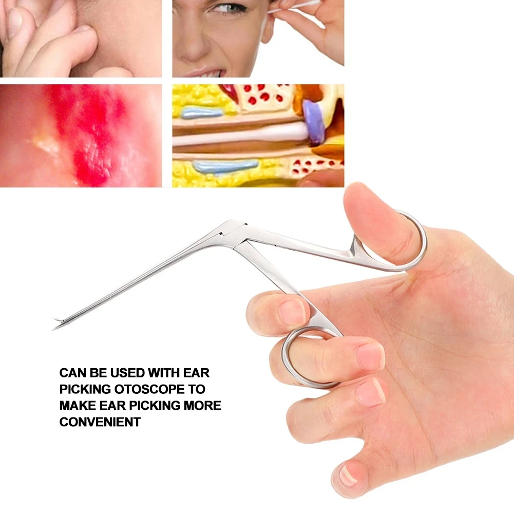 Hartmann Ear Picker Pliers Tongs Earwax Remover Micro Alligator Crocodile Nasal Forceps Ear Wax Canal Cleaner Clip Tweezers Tool