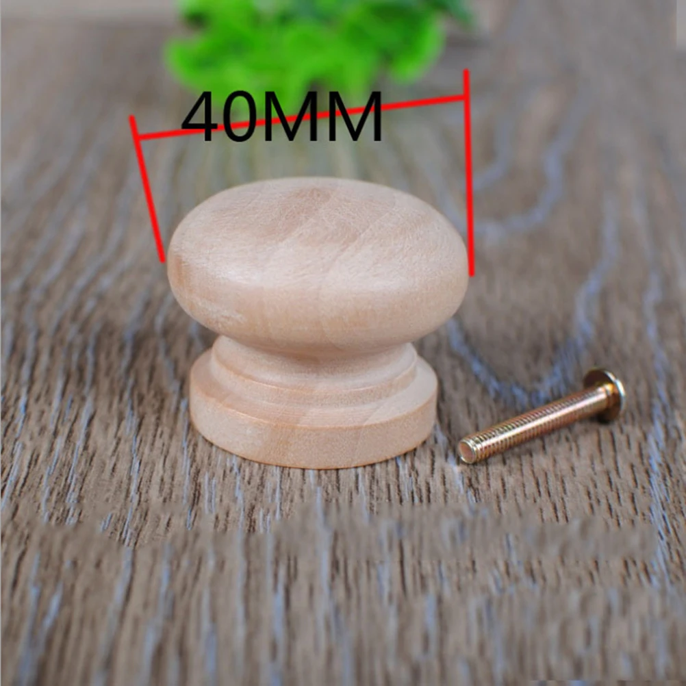 

15 PCS Beech Round Handle Pull Kitchen Cabinets Glass Knob Wooden Drawer Knobs Door Office Drawers