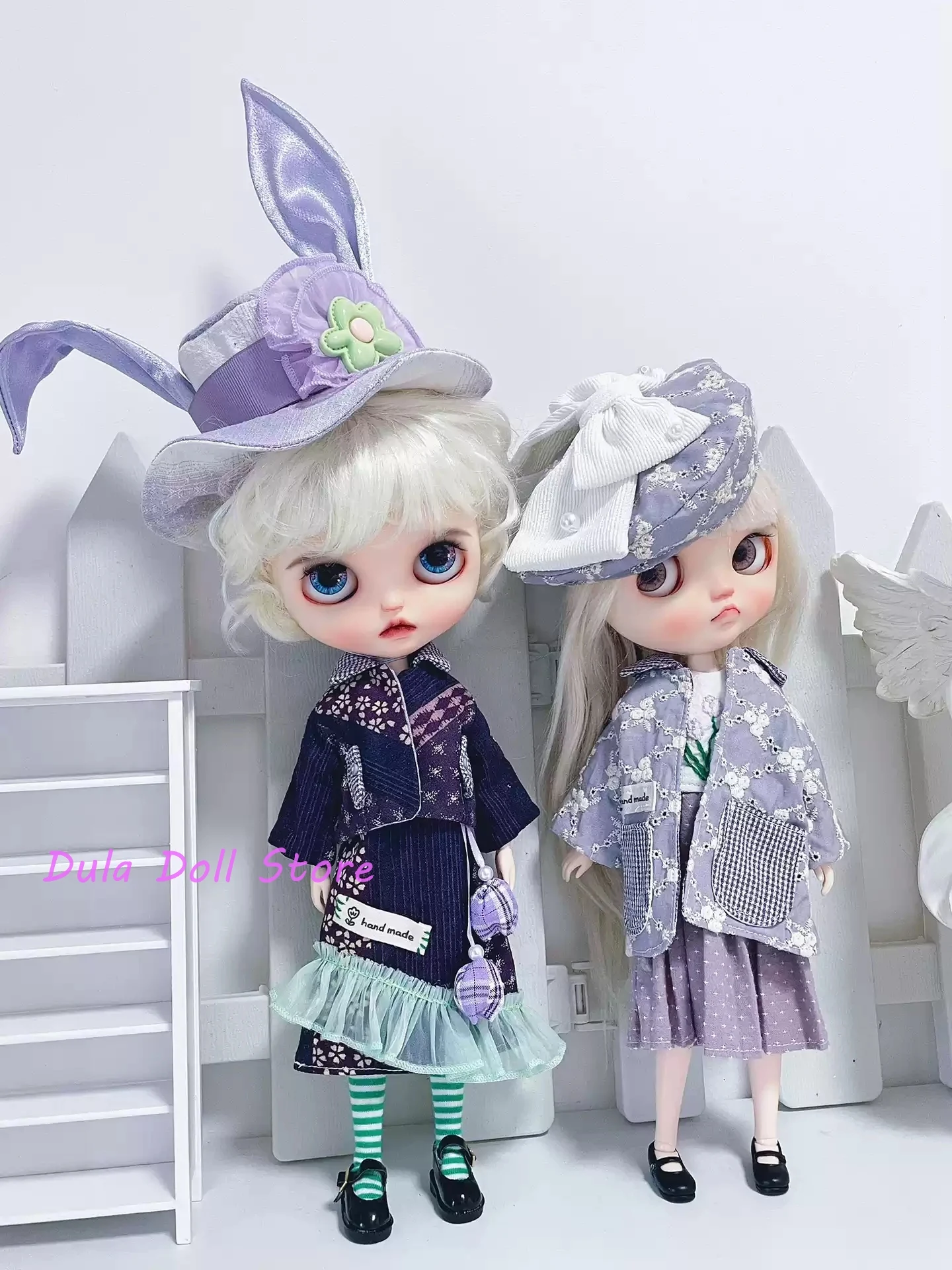 Dula Doll Clothes Dress Purple Tulip Lady Set Blythe ob24 ob22 Azone Licca ICY JerryB 1/6 Bjd Doll Accessories