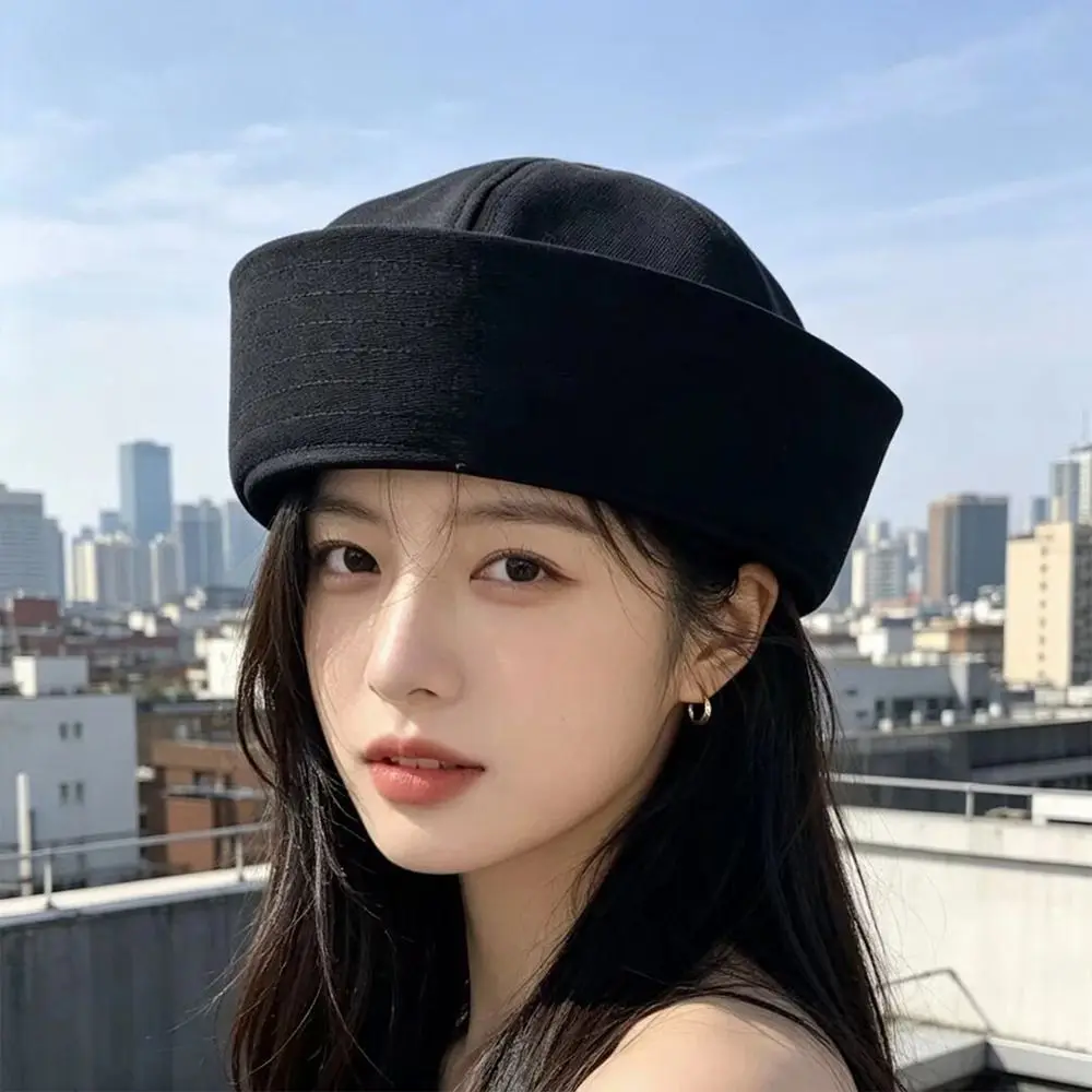 New Cotton Sailor Hat Soft Brimless Marine Cap Solid Color Party Hat Stage Performance
