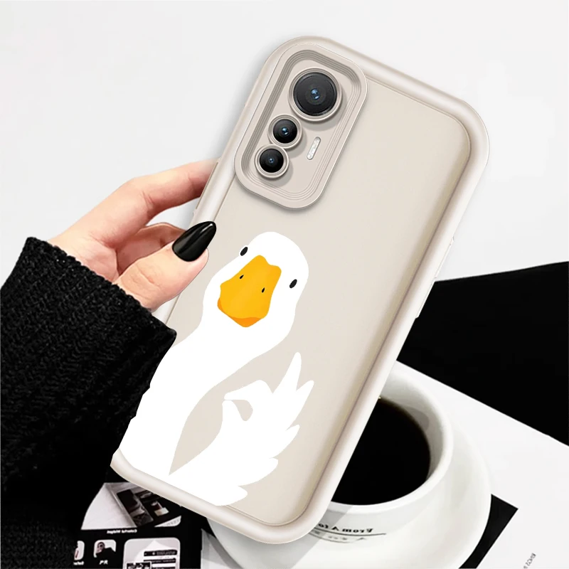 Cartoon Duck Goose Interesting Eye Ladder For Xiaomi MI 14 12T 11 Lite Poco M3 X5 X4 F5 F4 F3 F2 GT Pro 5G Back Phone Case