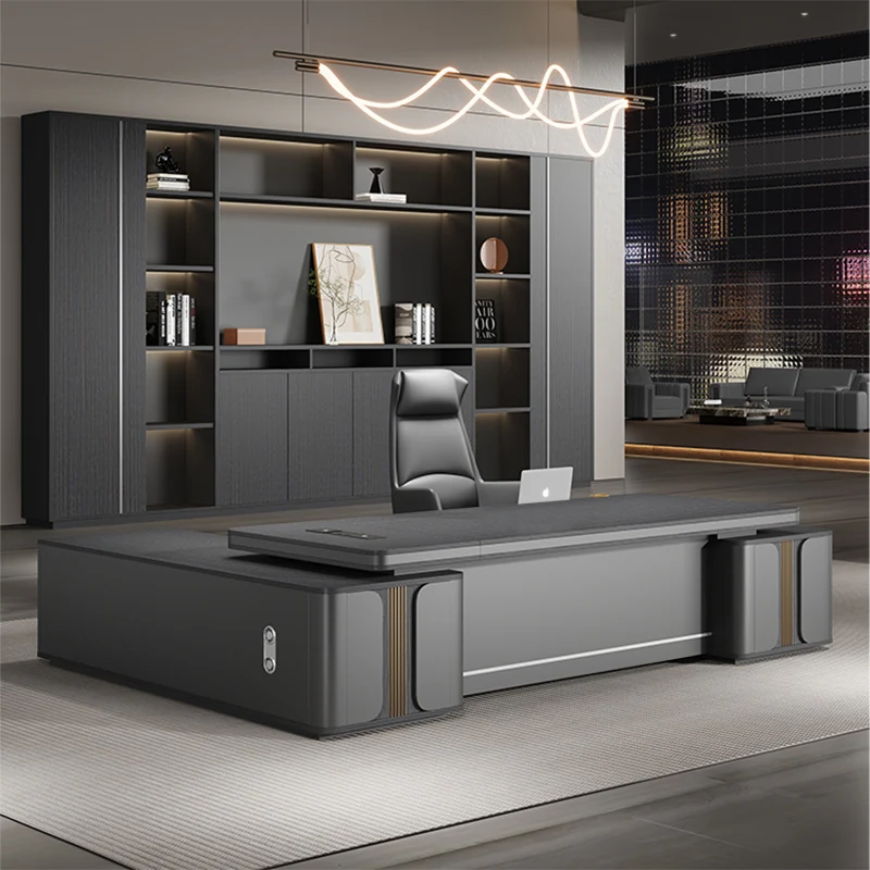 

Gray Storage Office Desks Designer Strong Nordic White Corner Office Desks Drawers Modern Luxury Scrivania Work Station Table