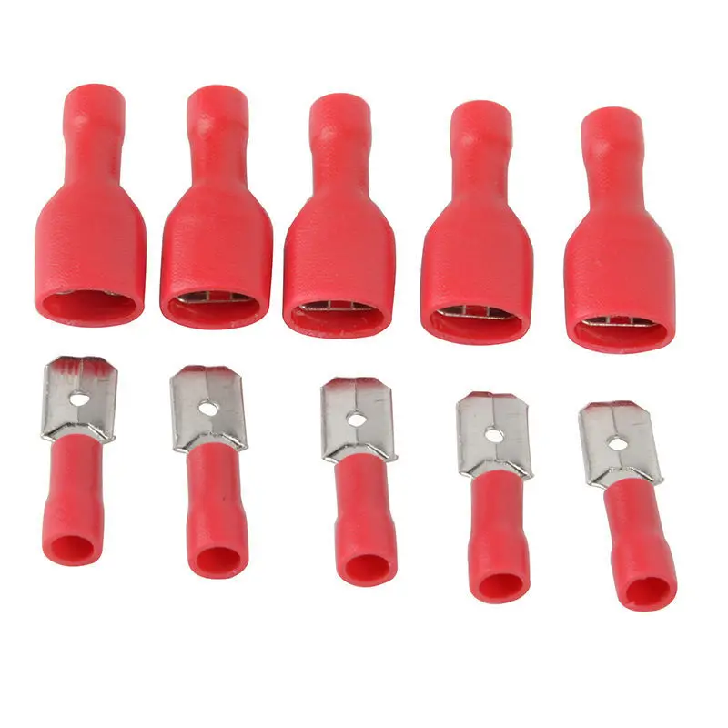 Splice Terminals Wire Crimp Vehicle Car 0.5 -1.5mm 3.5mm Copper 2 22-16awg 100pcs Female Male Insulated Connector