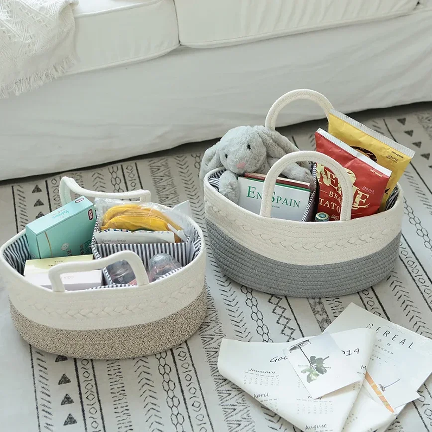 Multifunctional Travel Out Portable Mommy Bag Cotton Rope Diaper Bag Handbag Baby Products Organizer Basket