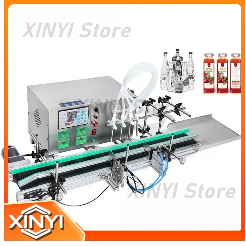 ZONESUN 4Nozzles Liquid Filling Machine for Perfume Water Juice Essential Oil Electric Digital Control Pump Supply for Small