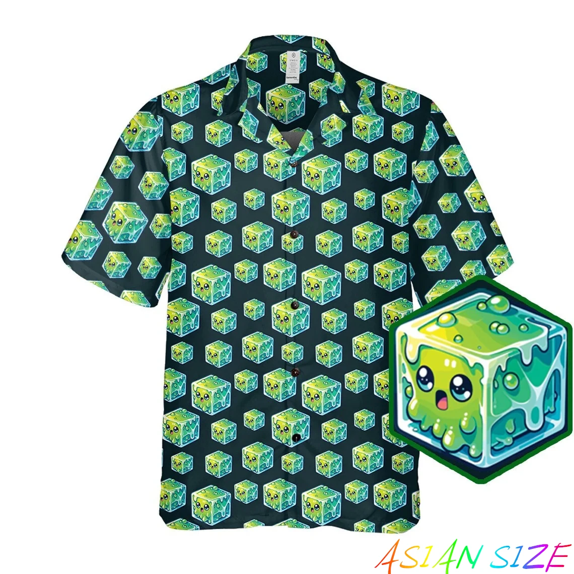 

Harajuku Pixel Style Animal Men's Shirts 3d Printing High-Quality Men's Clothing Short Sleeve Beach Party Breath Hawaiian Shirts