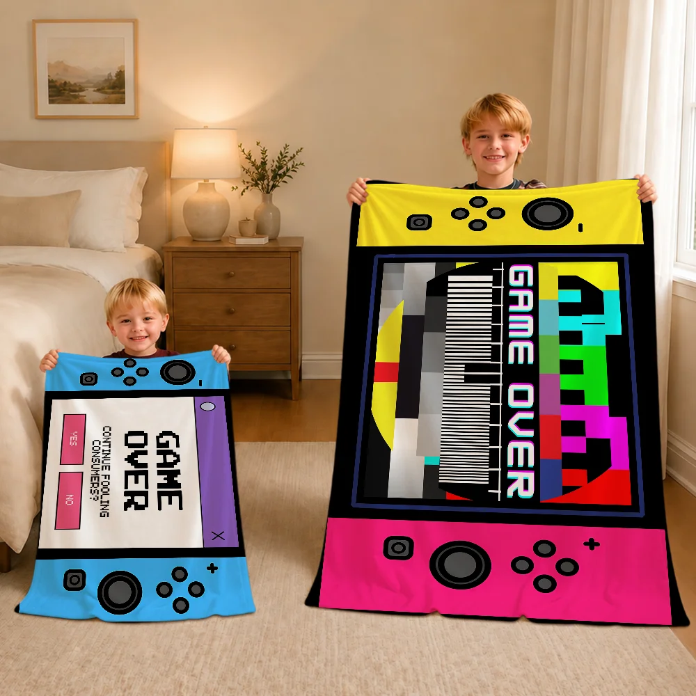 Game Console Gaming Esports Kids Gamer Warm Soft Plush Blanket Sofa Living Room Nap Home Bedroom Travel Gift Flannel Pet Hogar