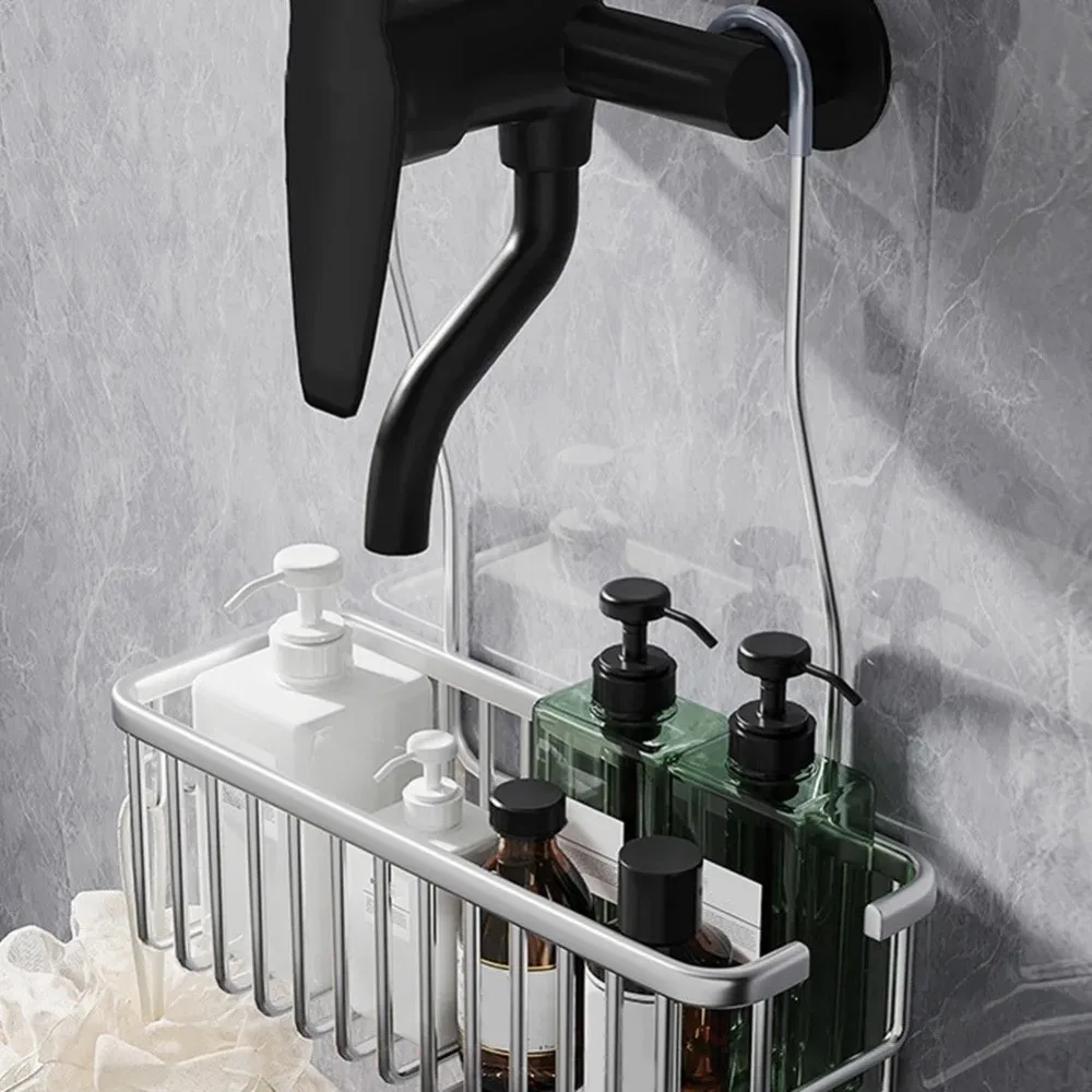 

Настенная подвесная корзина для ванной комнаты, нержавеющая сталь, душевая кабина без сверления, стеллаж для хранения в ванной комнате