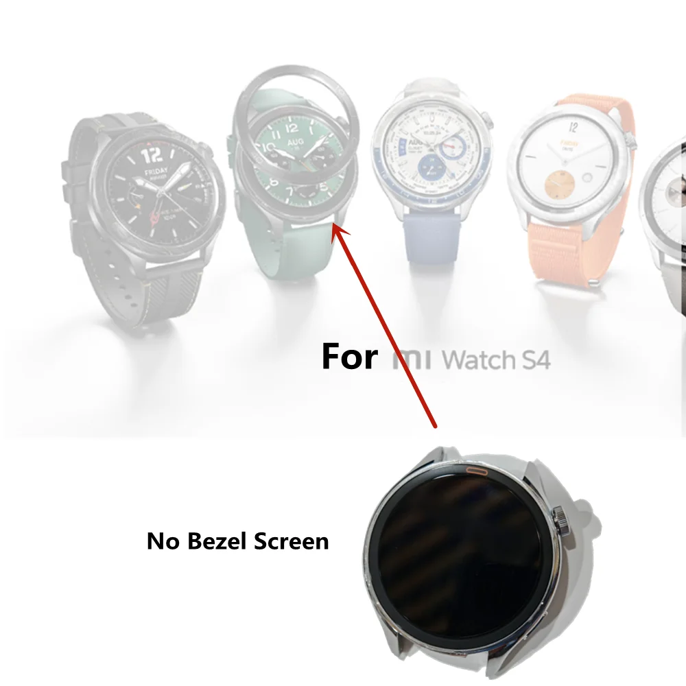 1pc Replacement Touch Screen with Frame (No bezel) Display Disassembly Parts for MI Smart Watch S4 Accessories