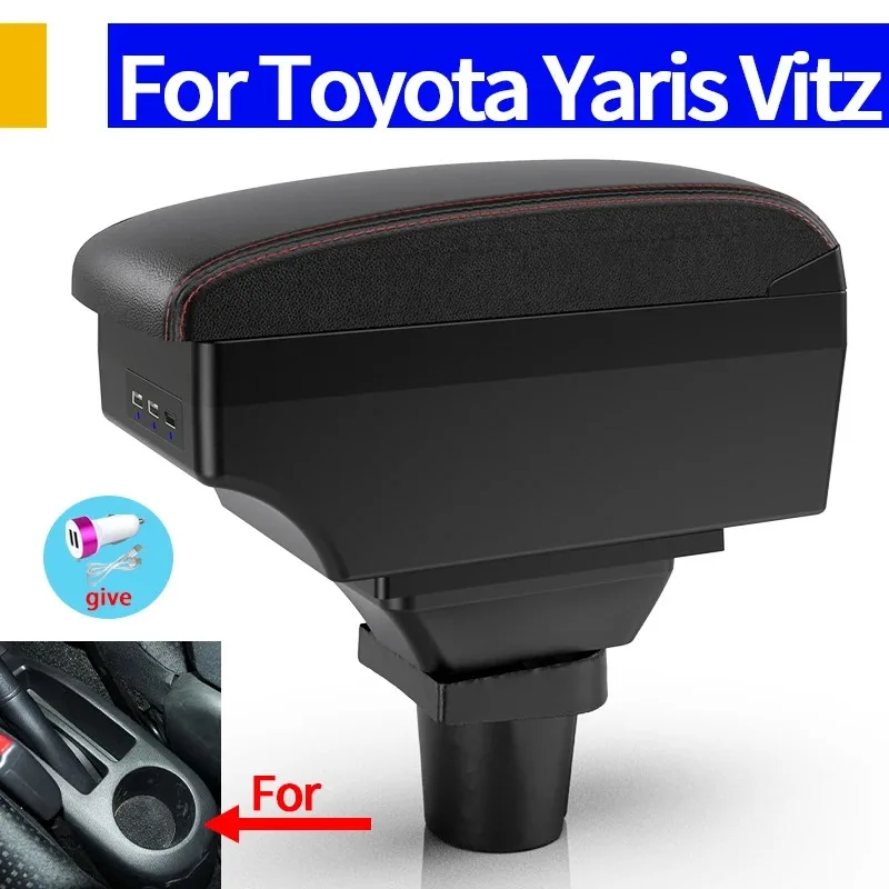 

For Toyota Yaris Vitz Car Armrest Box Hatchback 1998-2011 Interior Dedicated Retrofit Centre Storage box Car Accessories