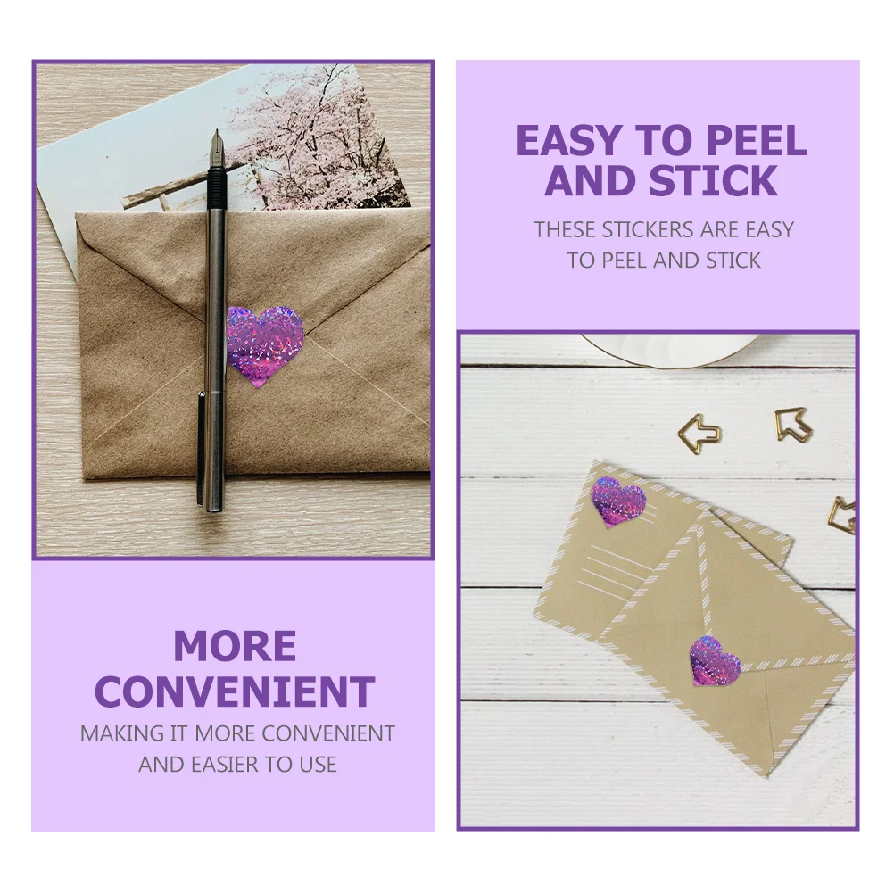 1 Roll Love Heart Stickers Paper Sealing Stickers for Gift Wrapping Baking Scrapbooking Packing Labels