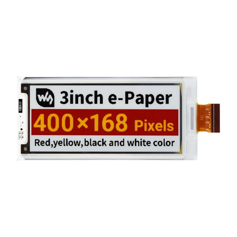 

3inch E-Paper (G) 400 × 168 Red/Yellow/Black/White Low Power, Wide Viewing Angle, Paper-Like Effect Without Electricity