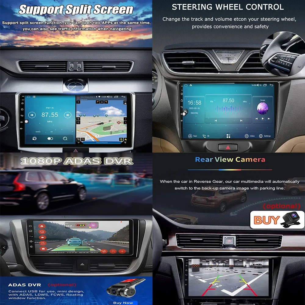 Radio samochodowe Android 14 9'' dla Ford Mustang 6 VI S550 2014 - 2021 Auto Carplay Multimedialny odtwarzacz wideo Nawigacja GPS 4G WIFI GPS