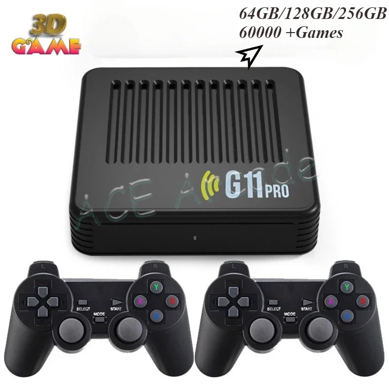 G11 Pro Video Game Console Box with Built-in 60000+retro Games, High-definition 4K, Equipped with 2.4G Wireless Dual Controllers